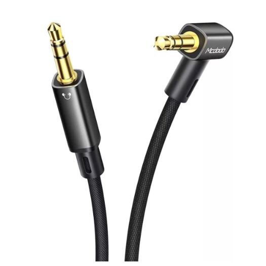 Кабель AUX McDodo Right Angle Audio Cable 3.5mm Male to Male 1.2m CA-7590 Black 19638