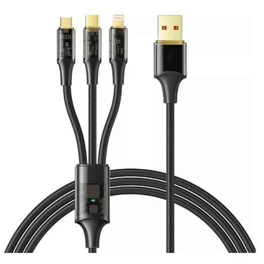 Кабель McDodo Amber Series 3 in 1 6A Super Fast Charging Cable 1.2m CA-3330 Black 19640