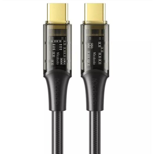 Кабель McDodo Amber Series Type-C to Type-C PD 100W Transparent Data Cable 1.2m CA-2110 Black 19645