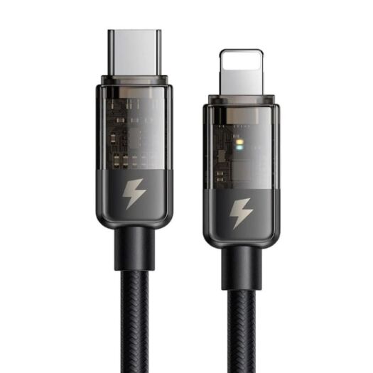 Кабель McDodo Auto Power Off Type-C to Lightning Transparent Data Cable 1.2m CA-3160 Black 19649