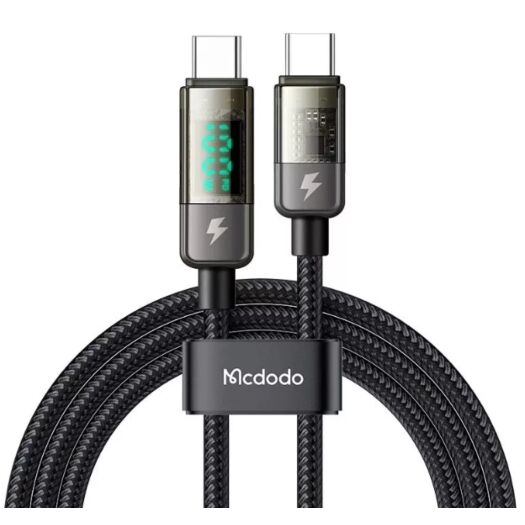 Кабель McDodo Digital Pro Auto Power Off 100W Type-C to Type-C Data Cable 1.2m CA-3610 Black 19661