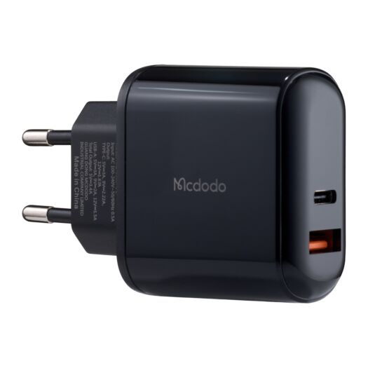 МЗП McDodo Chocolate Series Digital Display 20W PD + QC3.0 Charger ( EU plug ) CH-7170 Black 19743