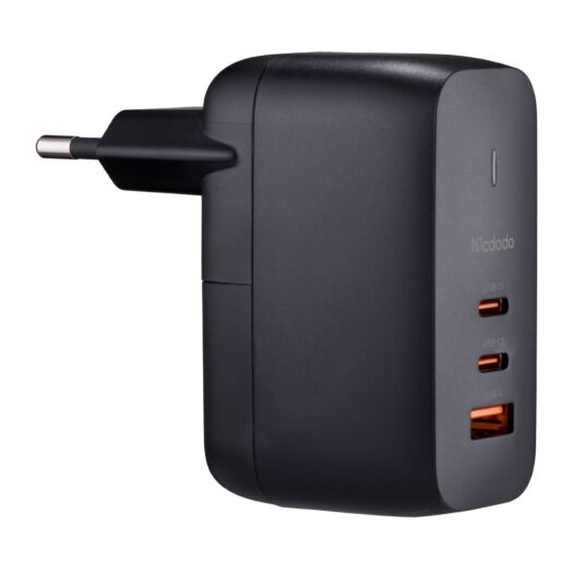 МЗП McDodo Mecha Series 65W GaN Dual Type-C + USB Mini Size Wall Charger ( EU plug ) CH-0291 Black 19750