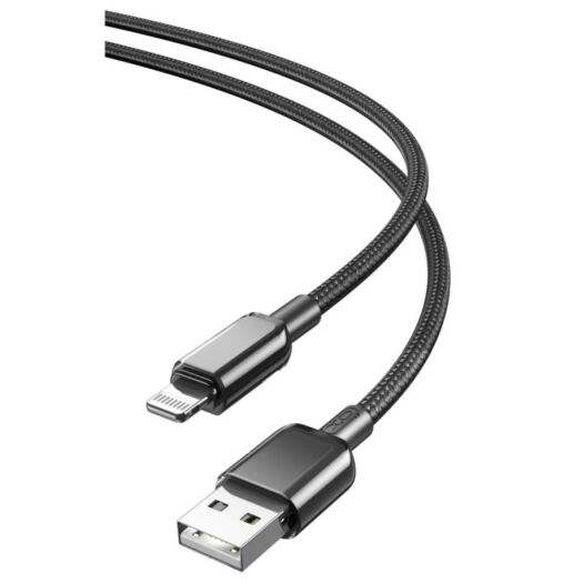 Кабель XO NB249 5A PVC Shiny Colorful Lightning Data Cable Black 21658