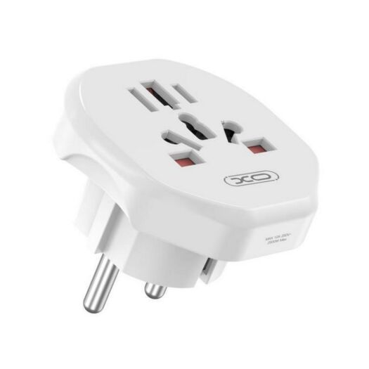 Переходник сетевой XO WL23 EU standard to multi national universal wall socket White 24962