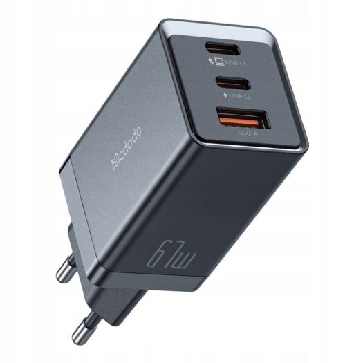 МЗП McDodo 67W 2C+1A GAN 5 Mini Pro Fast Charger (EU) CH-1541 Black 25583