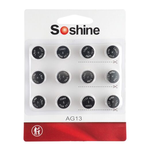 Батарейки Soshine 1.5V AG13 Дисковые, LR44 12 шт 25714